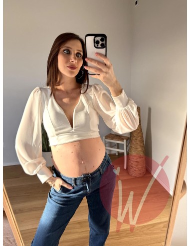 Camicia Crop Kylie Bianco