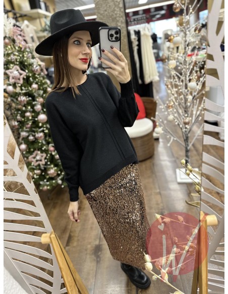 Longuette Paillettes Bronze