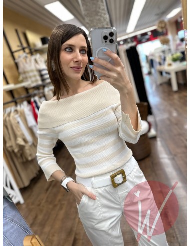 Maglia Righe Shiffer Beige