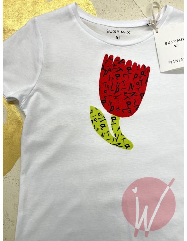 T-Shirt Flowers Rosso