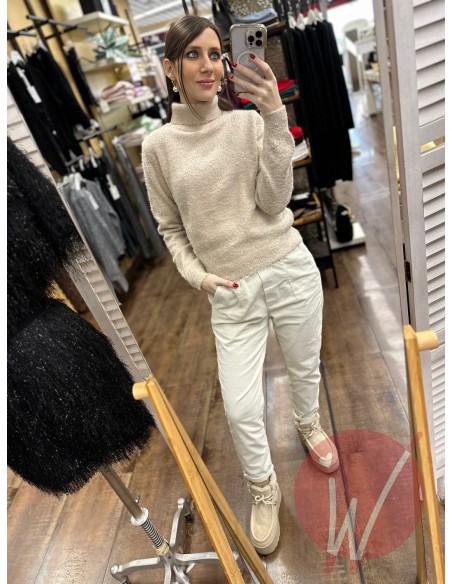 Pull Dolcevita Dahlia Beige Melange