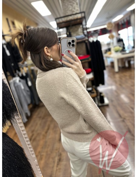 Pull Dolcevita Dahlia Beige Melange