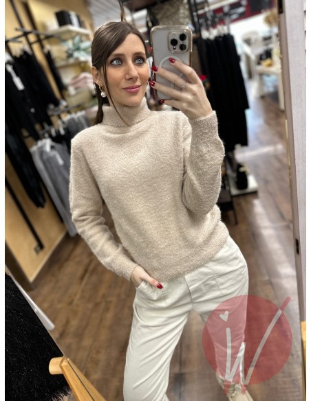 Pull Dolcevita Dahlia Beige Melange