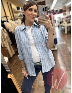 Camicia Gessata Cannes Azzurro