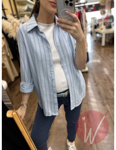 Camicia Gessata Cannes Azzurro