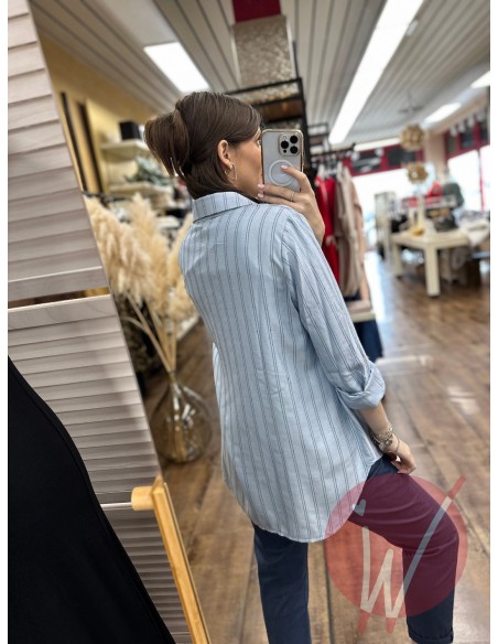 Camicia Gessata Cannes Azzurro