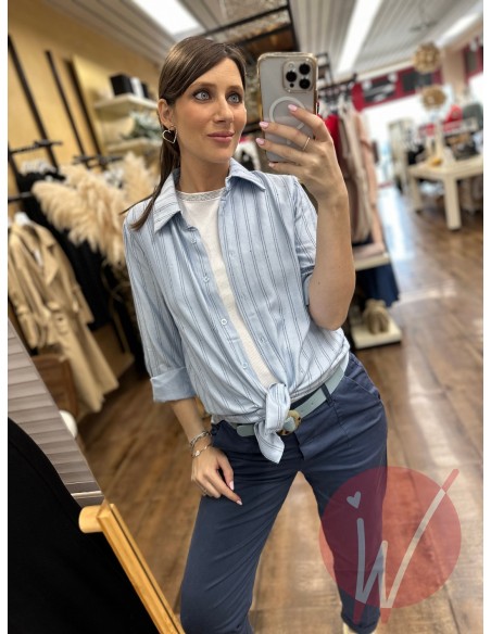 Camicia Gessata Cannes Azzurro