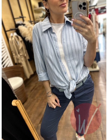 Camicia Gessata Cannes Azzurro