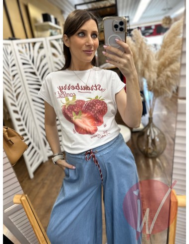 T-Shirt Strawberry Bianco