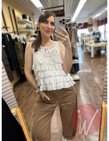 Top Balze Crochet Bianco