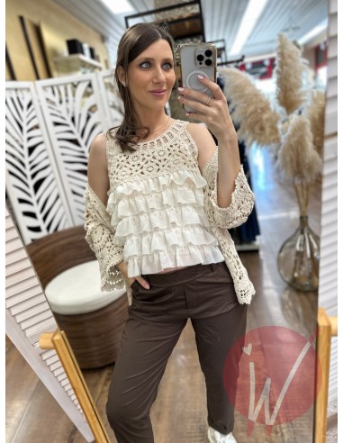 Top Balze Crochet Beige