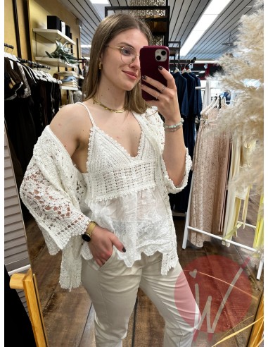 Top Pizzo Vivienne Bianco
