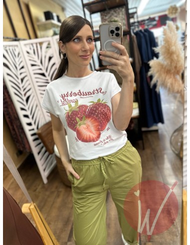 T-Shirt Strawberry Bianco
