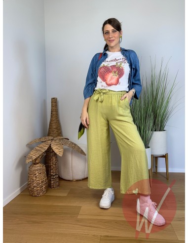 Pantalone Gaucho Paros Verde Lime