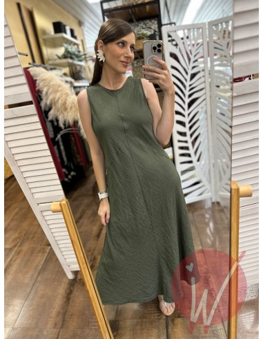 Abito Lungo Paros Verde Militare