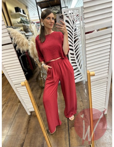 Pantalone Palazzo Mykonos Rosso India
