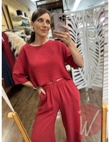 Blusa Crop Mykonos Rosso India