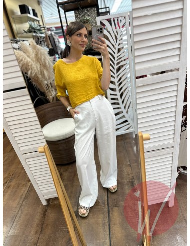 Pantalone Palazzo Antigua Bianco