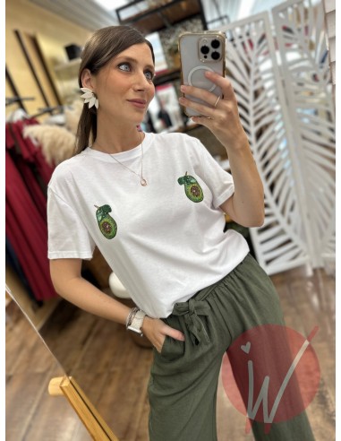T-Shirt Avocado Bianco