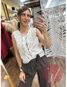 Blusa Sangallo Zoe Bianco