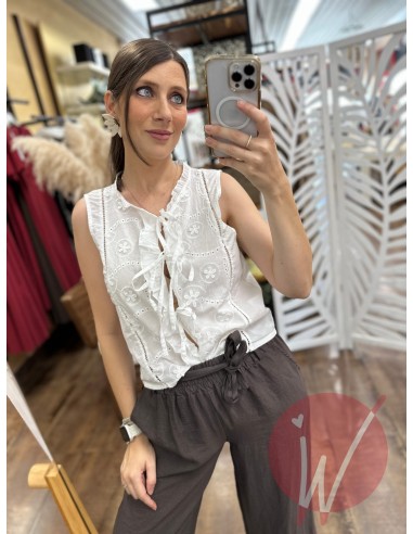 Blusa Sangallo Zoe Bianco