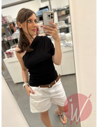 T-Shirt Monospalla Gisele Nero