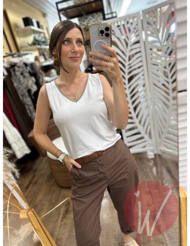 Canotta Lurex Crystal Bianco