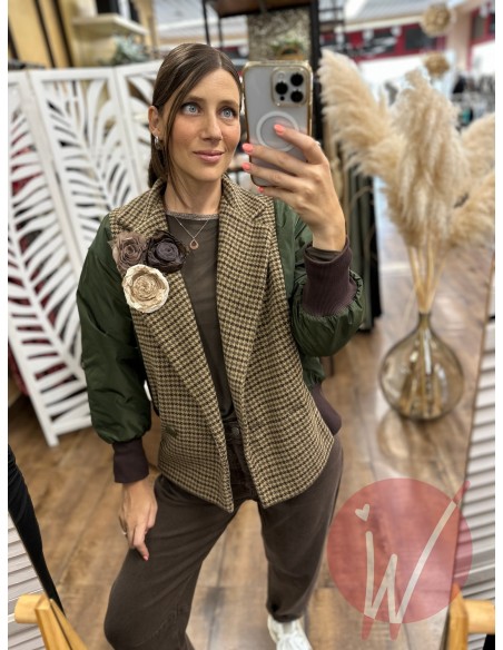 Bomber Rose Verde Militare