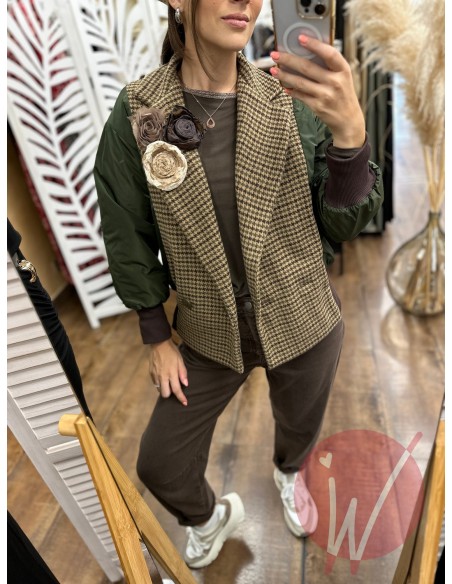 Bomber Rose Verde Militare