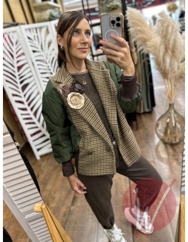 Bomber Rose Verde Militare