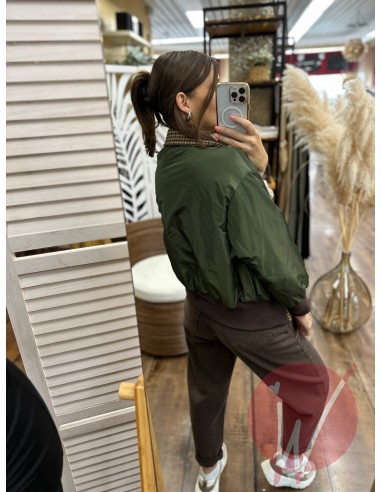 Bomber Rose Verde Militare