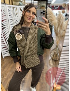 Bomber Rose Verde Militare