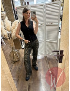 Jeans Wide Leg Leopard