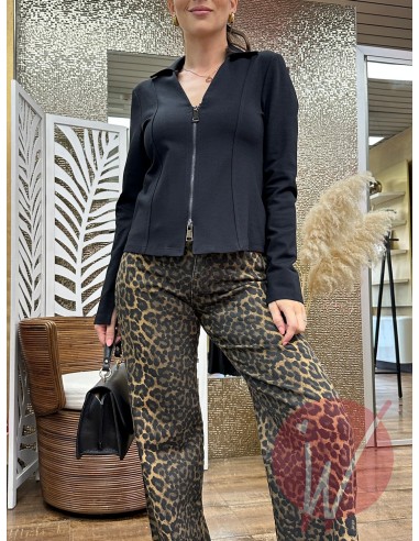Jeans Wide Leg Leopard