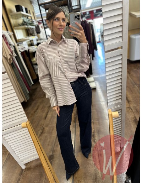 Camicia Righe Over Sabbia - HAVE ONE