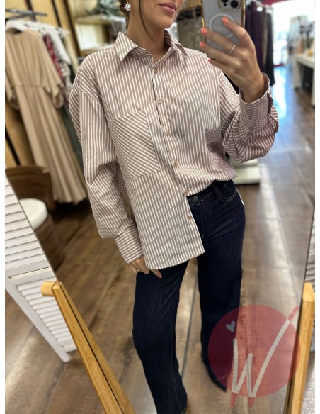 Camicia Righe Over Sabbia - HAVE ONE