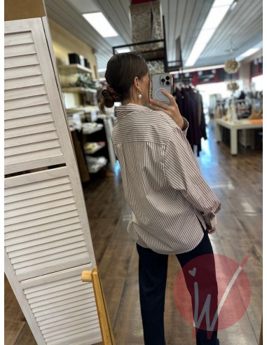 Camicia Righe Over Sabbia - HAVE ONE