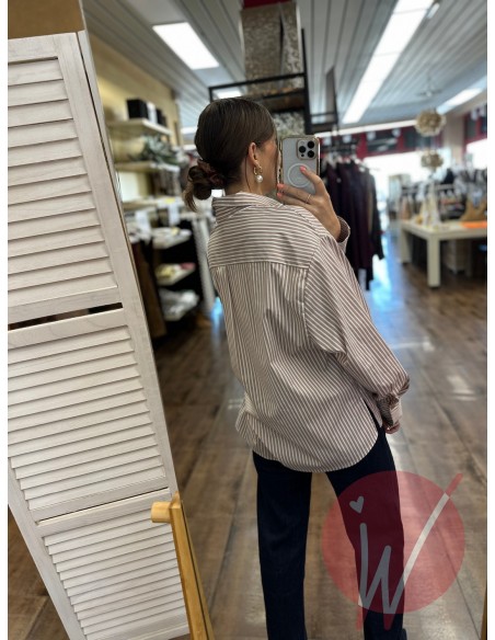Camicia Righe Over Sabbia - HAVE ONE