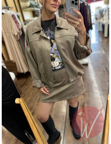 Bomber Suede Tortora - HAVE ONE