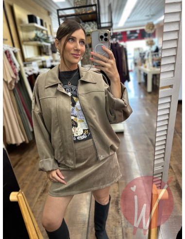 Bomber Suede Tortora - HAVE ONE