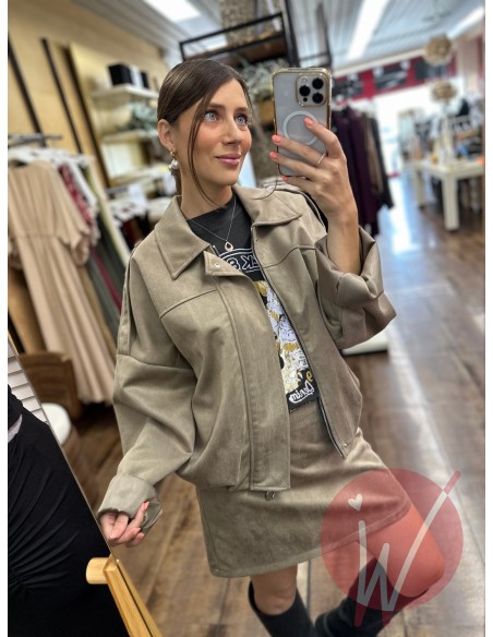 Bomber Suede Tortora - HAVE ONE