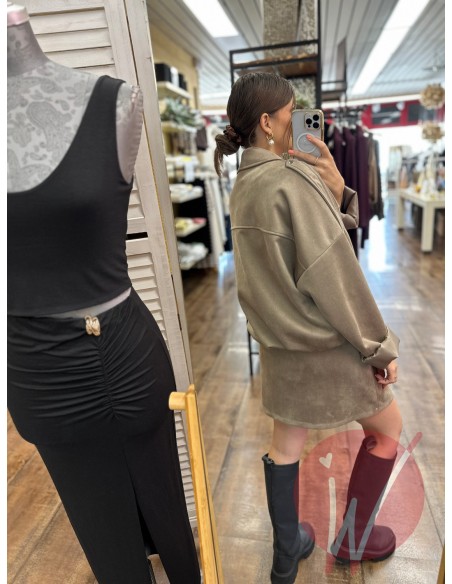 Bomber Suede Tortora - HAVE ONE