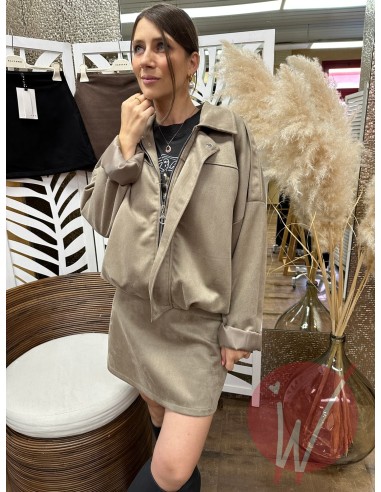 Bomber Suede Tortora - HAVE ONE