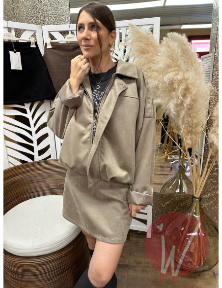 Bomber Suede Tortora - HAVE ONE