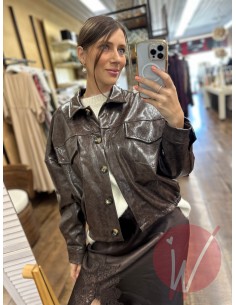 Bomber Ecopelle Marble Moro...