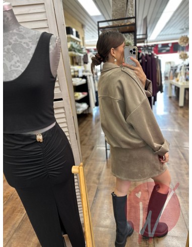 Minigonna Suede Tortora - HAVE ONE