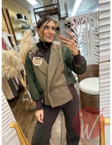 Bomber Rose Verde Militare