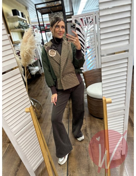 Bomber Rose Verde Militare