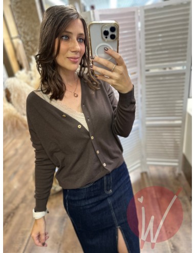 Top Pizzo Chantal Beige