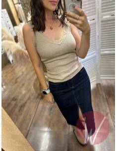 Top Pizzo Chantal Beige 2